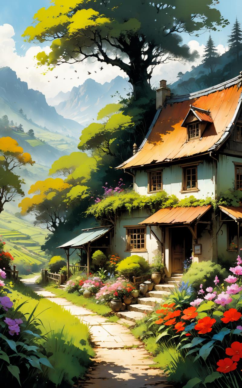 04545-884901784-Create a vibrant and picturesque scene illustrating idyllic homestead. The setting is a serene garden nestled in a verdant valle.png